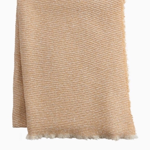 LC LAUREN CONRAD Scarf Wrap Shawl Blanket Bohemian Fringe Camel Tan - Picture 2 of 3